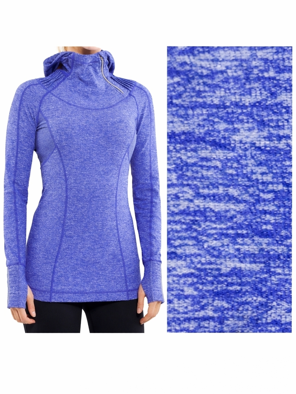 Lululemon Run Back On Track Hoodie Pullover Heathered Pigment Blue Size 8